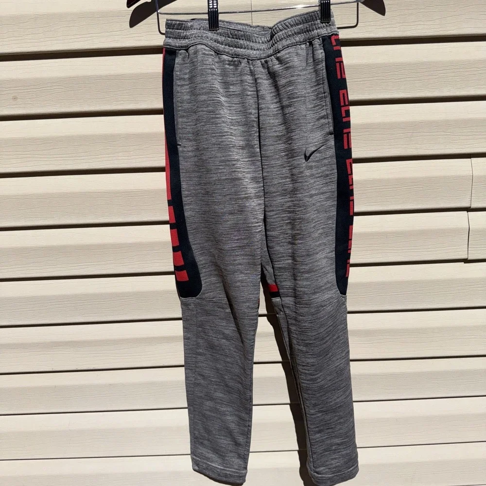 Nike Elite Big Kids' Basketball Pants Size Large Light Grey